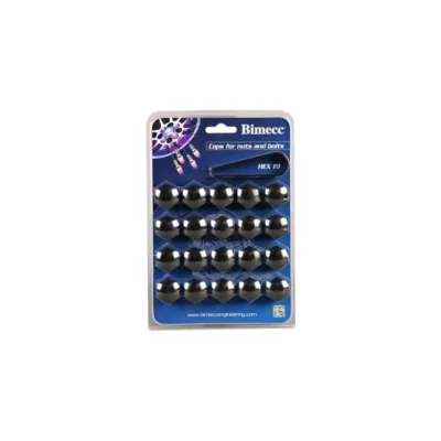 Mutterisuojat musta 17mm muovi