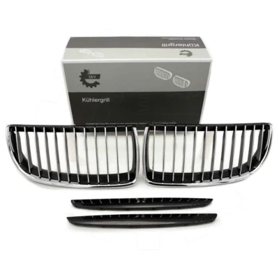 BMW 3-sarja E90 (2005-2012) jäähdyttimen säleiköt (kromi:musta)
