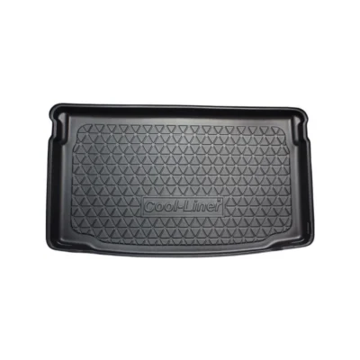 Mustassa, suorakulmaisessa Mini Pacemanin (2012-2016) tavaratilan matto (ylempi taso) takaluukun vuorauksessa on korotetut reunat, kolmiokuvioinen rakenne ja keskellä kohokuvio "Cool-Liner".